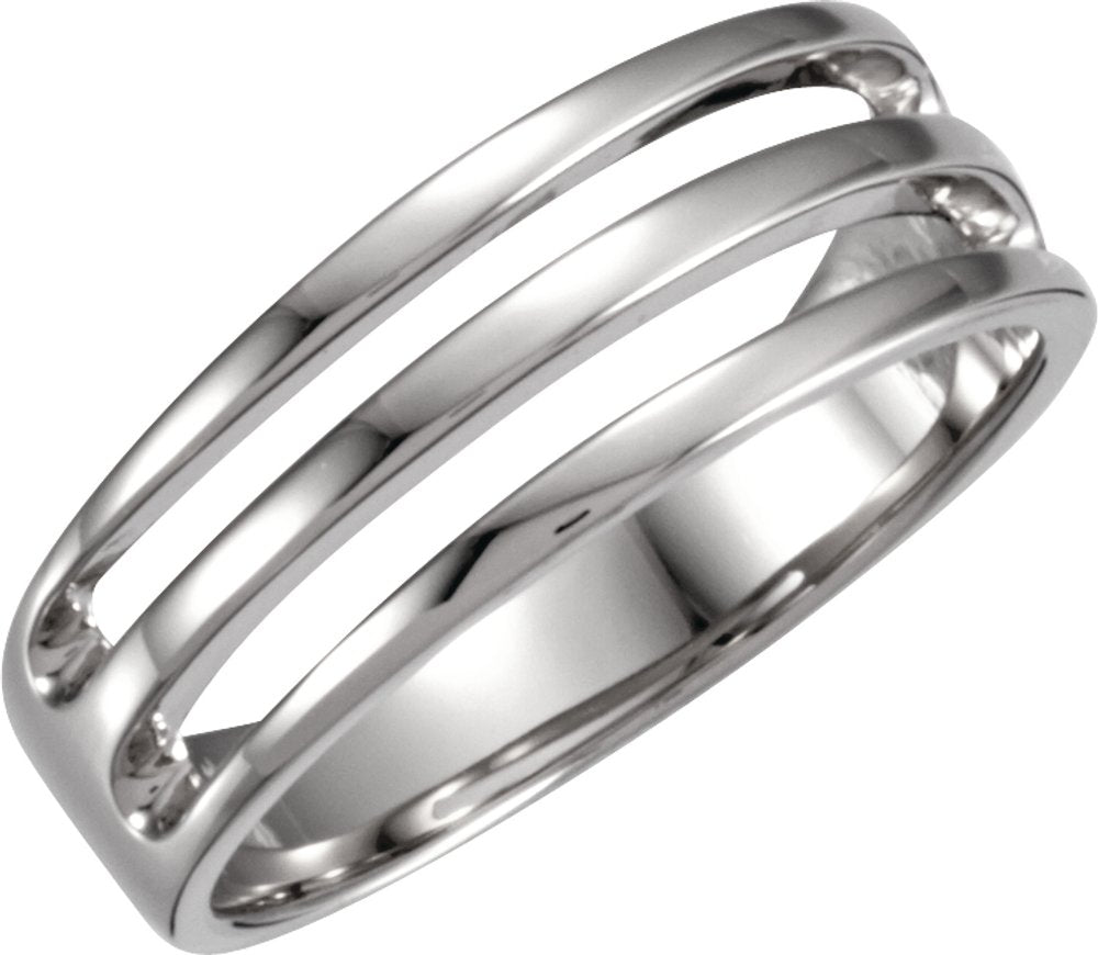 Platinum 9 mm Negative Space Band