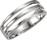 Platinum 9 mm Negative Space Band