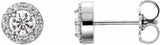 14K White Gold 1/2 CTW Lab-Grown Diamond Halo-Style Earrings