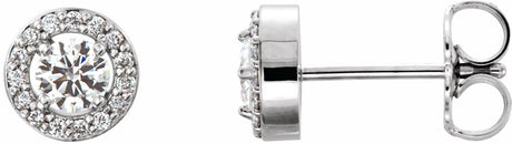 14K White Gold 1/2 CTW Lab-Grown Diamond Halo-Style Earrings