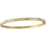 14K Yellow 5/8 CTW Natural Diamond Bangle 6 1/2" Bracelet