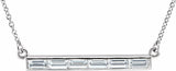 14K White Gold 3/4 CTW Natural Diamond Bar 17" Necklace