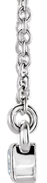 14K White Gold 3/4 CTW Natural Diamond Bar 17" Necklace