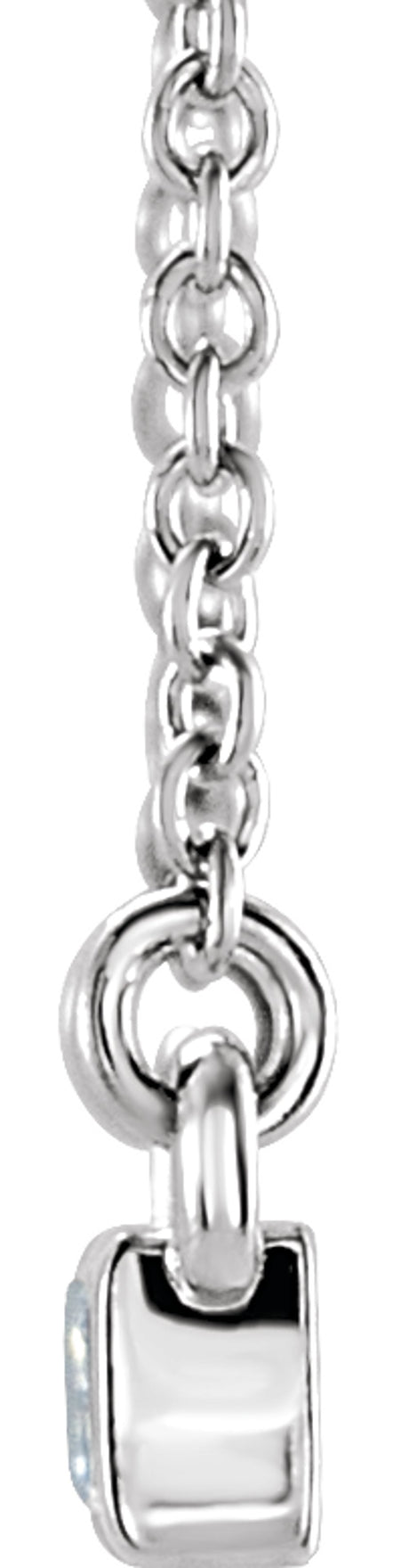 14K White Gold 3/4 CTW Natural Diamond Bar 17" Necklace