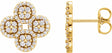 14K Yellow Gold 1/2 CTW Natural Diamond Clover Earrings