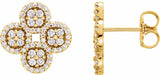14K Yellow Gold 1/2 CTW Natural Diamond Clover Earrings