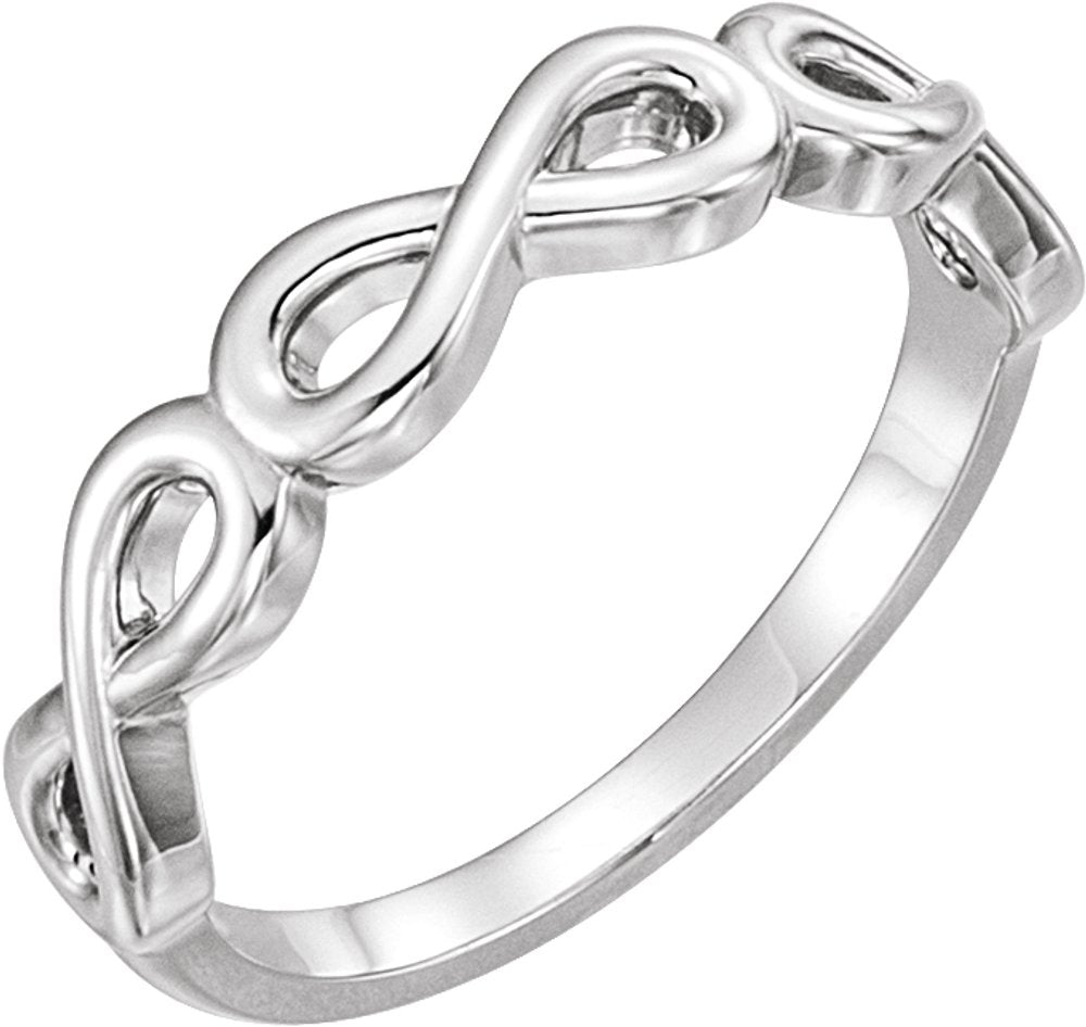 14K White Stackable Infinity-Inspired Ring