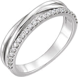 Sterling Silver 1/5 CTW Natural Diamond Criss-Cross Ring