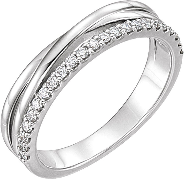 14K White Gold 1/5 CTW Natural Diamond Criss-Cross Ring