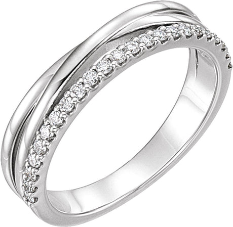 14K White 1/5 CTW Natural Diamond Criss-Cross Ring