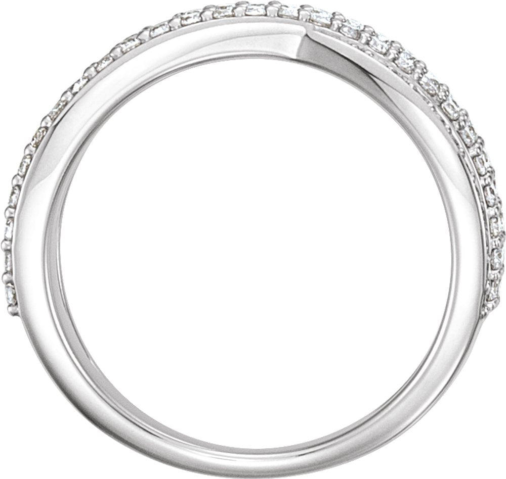 14K White Gold 1/2 CTW Natural Diamond Criss-Cross Ring