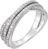 14K White Gold 1/2 CTW Natural Diamond Criss-Cross Ring