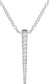 14K White 1/4 CTW Natural Diamond Graduated 16-18" Bar Necklace