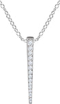 14K White 1/4 CTW Natural Diamond Graduated 16-18" Bar Necklace