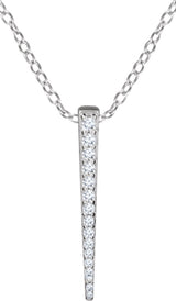 14K White Gold 1/4 CTW Natural Diamond Graduated 16-18" Bar Necklace