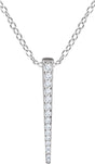 14K White Gold 1/4 CTW Natural Diamond Graduated 16-18" Bar Necklace