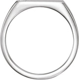 14K White 1/10 CTW Natural Diamond Signet Ring