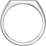Sterling Silver 1/10 CTW Natural Diamond Signet Ring