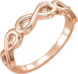 14K Rose Stackable Infinity-Inspired Ring