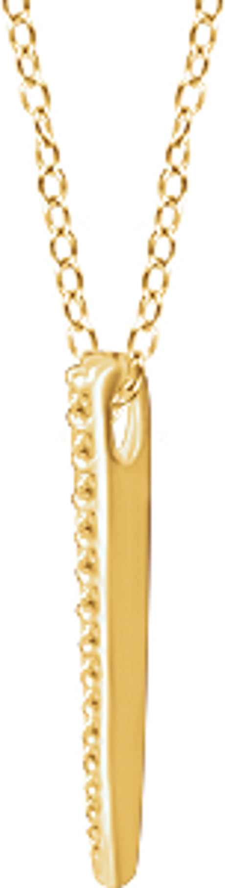 14K Yellow 1/4 CTW Natural Diamond Graduated 16-18" Bar Necklace