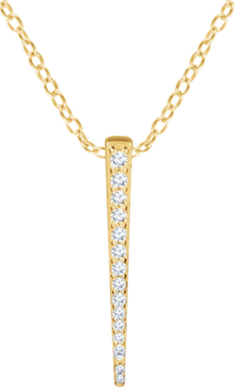 14K Yellow 1/4 CTW Natural Diamond Graduated 16-18" Bar Necklace