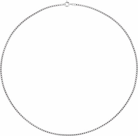 Rhodium-Plated Sterling Silver 2 mm Box 16" Chain 