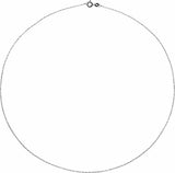 Rhodium-Plated Sterling Silver .85 mm Rope 18" Chain