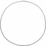 Sterling Silver 2 mm Rope 18" Chain