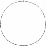 Sterling Silver 2 mm Rope 18" Chain