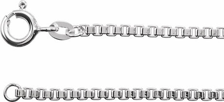 Rhodium-Plated Sterling Silver 2 mm Box 18" Chain 