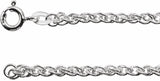 Rhodium-Plated Sterling Silver 2 mm Rope 18" Chain 