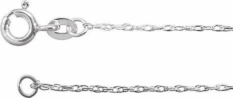 Rhodium-Plated Sterling Silver .85 mm Rope 18" Chain