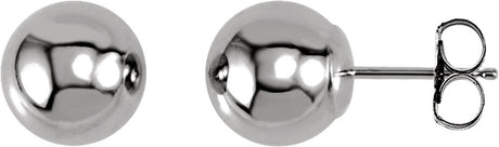 14K White Gold 8 mm Ball Earrings