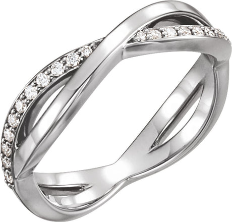 14K White Gold 1/8 CTW Natural Diamond Infinity-Inspired Ring