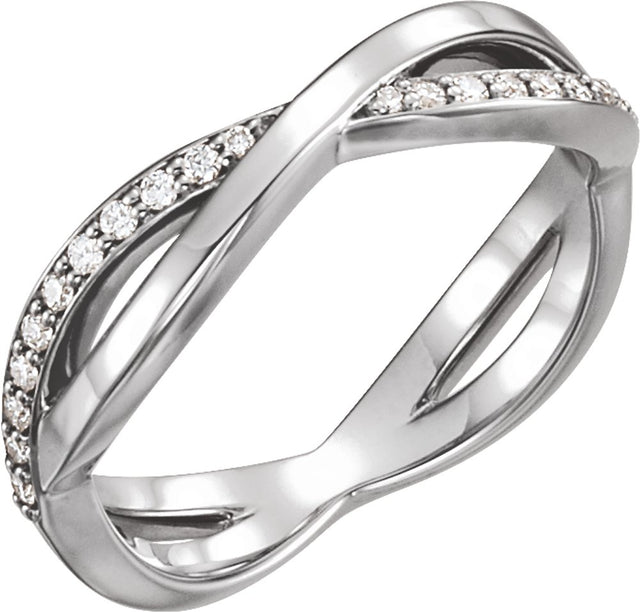 14K White Gold 1/8 CTW Natural Diamond Infinity-Inspired Ring