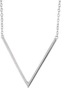 14K White V 16-18" Necklace 