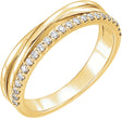 14K Yellow 1/5 CTW Natural Diamond Criss-Cross Ring