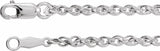 Rhodium-Plated Sterling Silver 2 mm Rope 16" Chain 