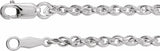 Rhodium-Plated Sterling Silver 2 mm Rope 20" Chain 