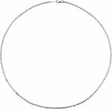 Rhodium-Plated Sterling Silver 2 mm Rope 20" Chain 