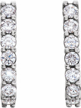 14K White Gold 1 1/4 CTW Lab-Grown Diamond J-Hoop Earrings