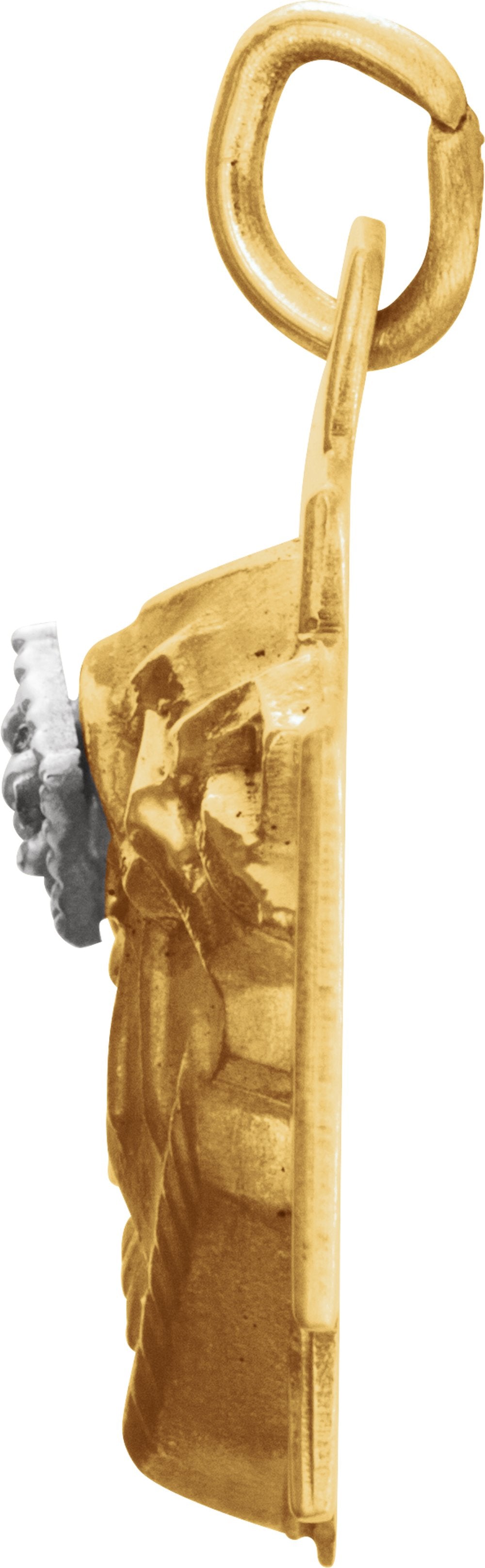 14K Yellow/White .02 CTW Natural Diamond Face of Jesus Crown Cross Pendant