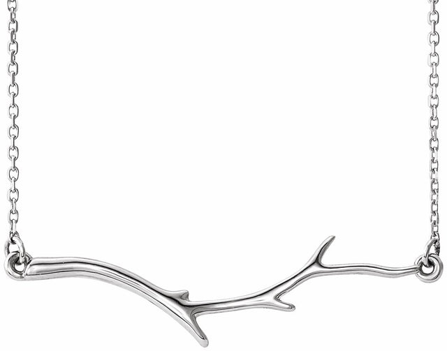 Sterling Silver Branch Bar 16-18" Necklace