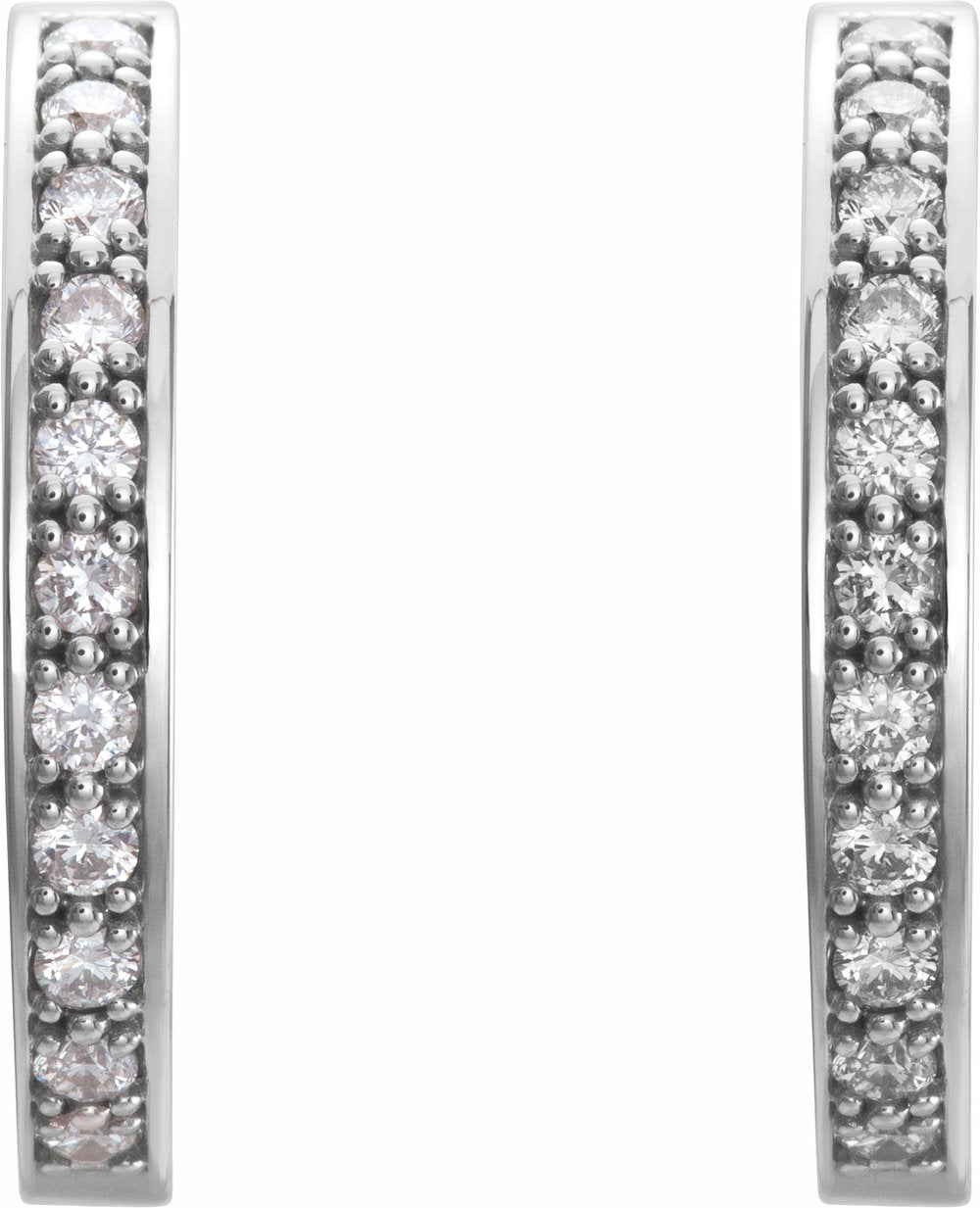 Platinum 3/4 CTW Natural Diamond Inside-Outside 18 mm Hoop Earrings