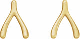 14K Yellow Wishbone Earrings