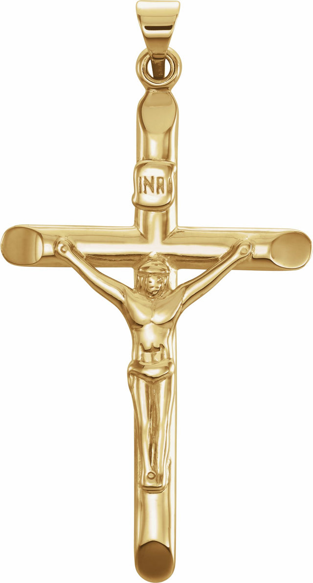 14K Yellow Gold 35x22 mm Crucifix Pendant