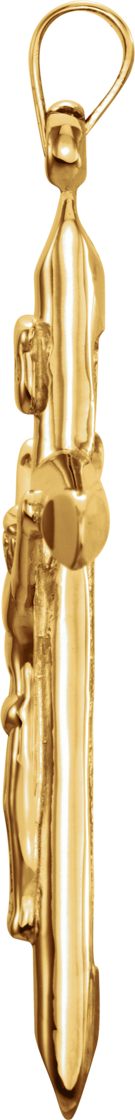 14K Yellow Gold 35x22 mm Crucifix Pendant