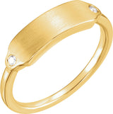 14K Yellow .03 CTW Natural Diamond 18x5 mm Signet Ring