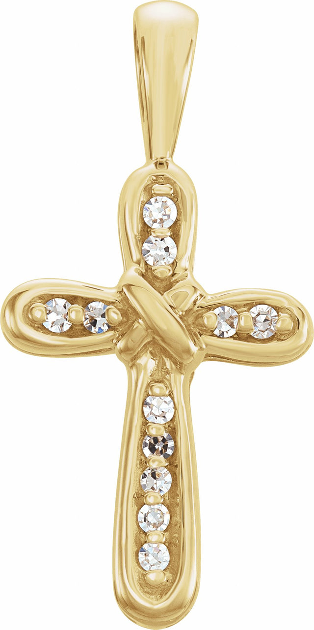 14K Yellow Cross Pendant Mounting