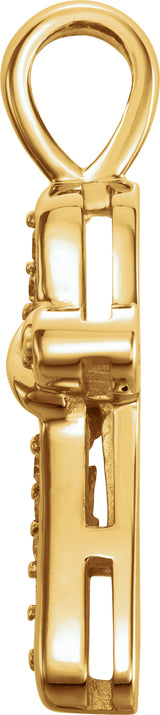 14K Yellow Cross Pendant Mounting
